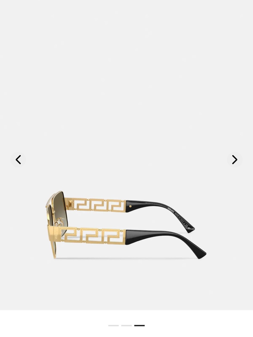 Gold and Black Women's Sunglasses with Geometric Temple Detail